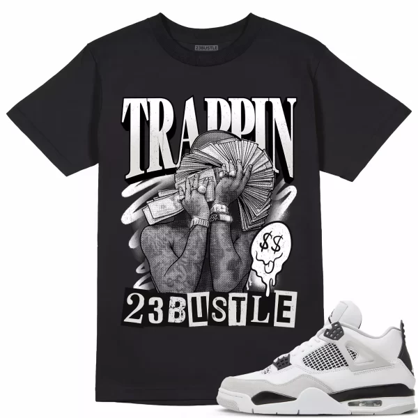 Shirt to Match Jordan 4 Military Black 4s Sneaker 23Bustle - TRAPPIN Sneaker Tee Jezsport.com