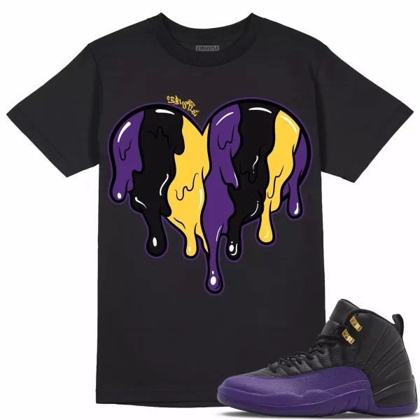 Shirt to Match Jordan 12 Field Purple 12s Sneaker 23Bustle - Dripin Heart Tee Jezsport.com