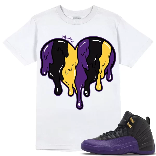 Shirt to Match Jordan 12 Field Purple 12s Sneaker 23Bustle - Dripin Heart Tee Jezsport.com