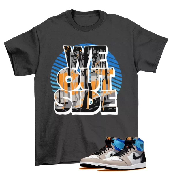 We Outside Shirt to Match Jordan 1 Retro High OG Prototype DC6515-100 / Grey Jezsport.com