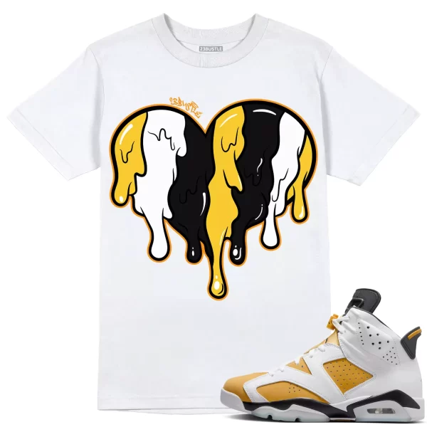 Shirt to Match Jordan 6 Yellow Ochre 6s Sneaker 23Bustle - Dripin Heart Tee Jezsport.com