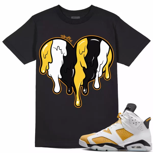 Shirt to Match Jordan 6 Yellow Ochre 6s Sneaker 23Bustle - Dripin Heart Tee Jezsport.com