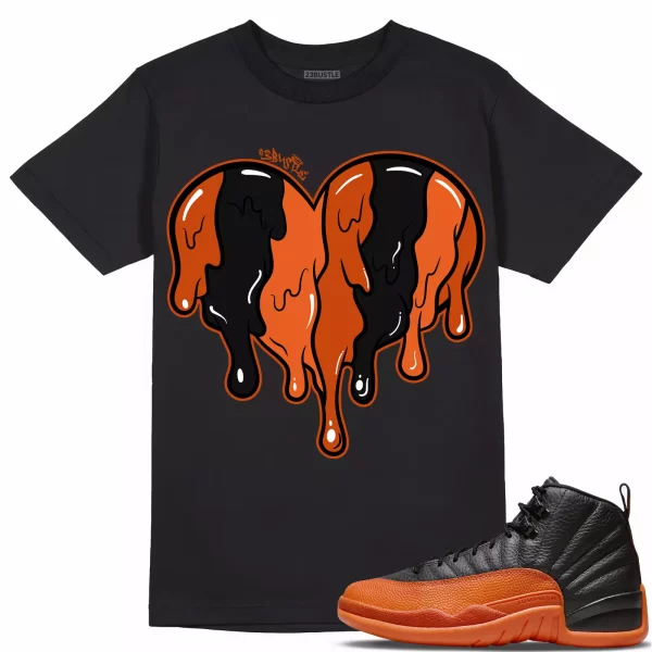 Shirt to Match Jordan 12 Brilliant Orange 12s Sneaker 23Bustle, Dripin Heart Tee Jezsport.com