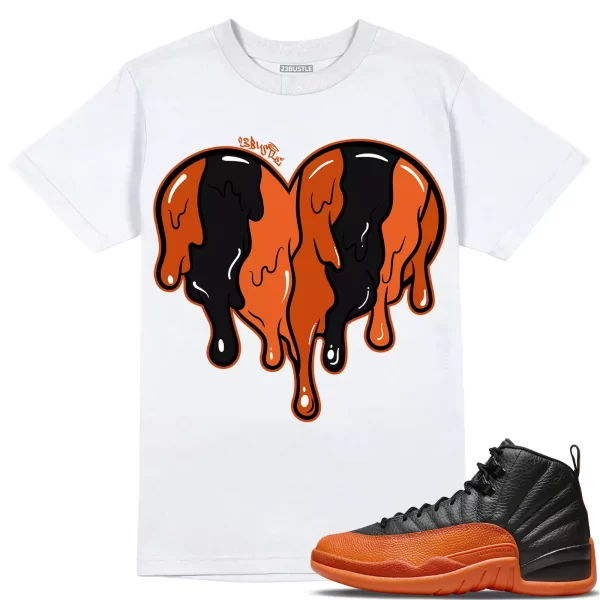 Shirt to Match Jordan 12 Brilliant Orange 12s Sneaker 23Bustle, Dripin Heart Tee Jezsport.com