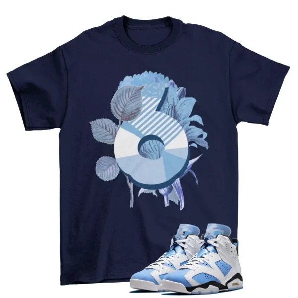 Floral 6 Shirt Blue to Match Jordan 6 Retro University Blue UNC / CT8529-410 Jezsport.com