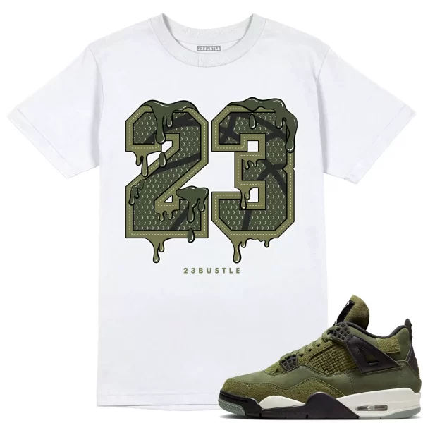 Shirt to Match Jordan 4 Craft Olive 4s Sneaker 23Bustle - 23 Drip No Custom Tee Jezsport.com