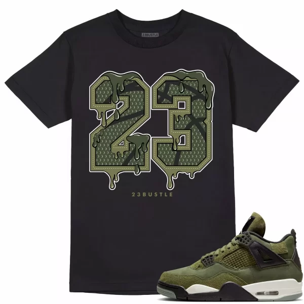 Shirt to Match Jordan 4 Craft Olive 4s Sneaker 23Bustle - 23 Drip No Custom Tee Jezsport.com