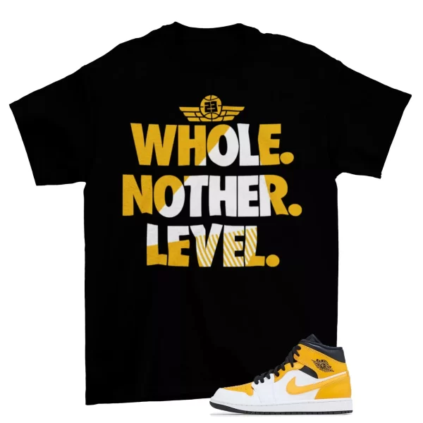 Next Level Shirt to Match Air Jordan 1 Mid University Gold / 554724-170 Jezsport.com