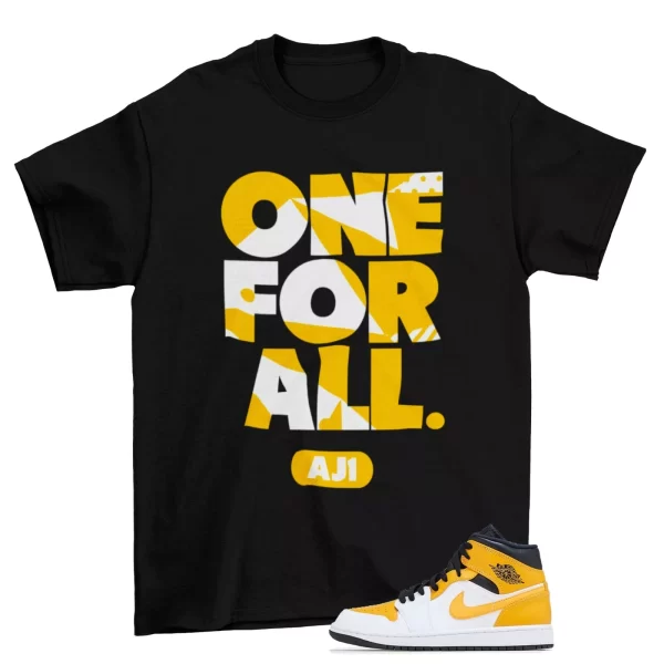 One For All Shirt to Match Air Jordan 1 Mid University Gold / 554724-170 Jezsport.com