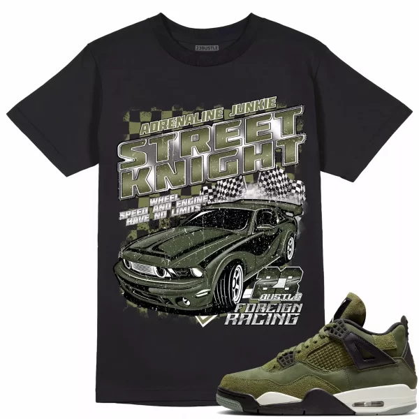 Shirt to Match Jordan 4 Craft Olive 4s Sneaker 23Bustle - STREET KNIGHT Tee Jezsport.com