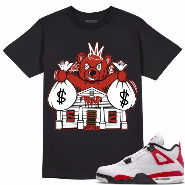 Shirt to Match Jordan 4 Red Cement 4s Sneaker 23Bustle - Bear Trap House Tee Jezsport.com