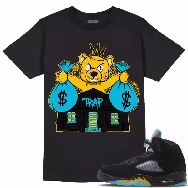 Shirt to Match Jordan 5 Aqua 5s Sneaker 23Bustle - Bear Trap House Tee Jezsport.com