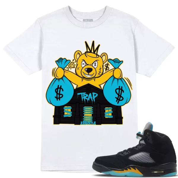 Shirt to Match Jordan 5 Aqua 5s Sneaker 23Bustle - Bear Trap House Tee Jezsport.com