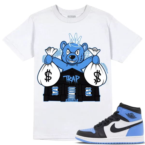 Shirt to Match Jordan 1 UNC Toe 1s Sneaker 23Bustle - Bear Trap House Tee Jezsport.com