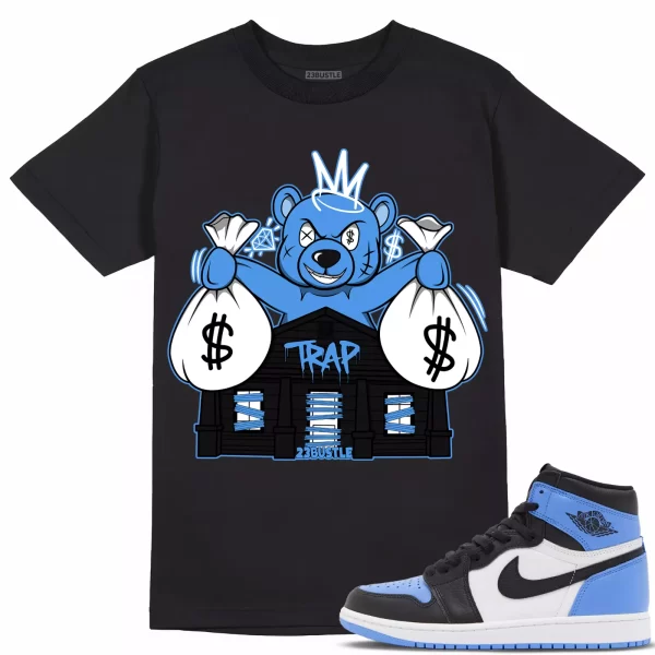 Shirt to Match Jordan 1 UNC Toe 1s Sneaker 23Bustle - Bear Trap House Tee Jezsport.com