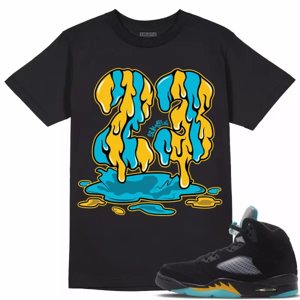 Shirt to Match Jordan 5 Aqua 5s Sneaker 23Bustle - 23 Drip Sneaker Tee Jezsport.com