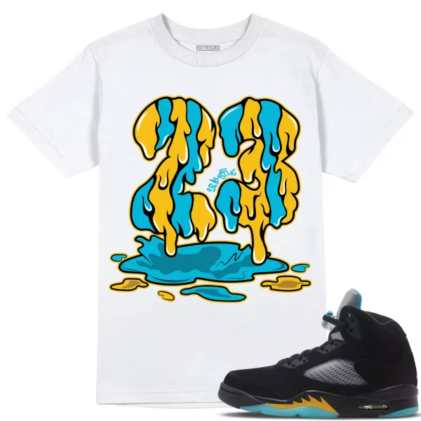 Shirt to Match Jordan 5 Aqua 5s Sneaker 23Bustle - 23 Drip Sneaker Tee Jezsport.com