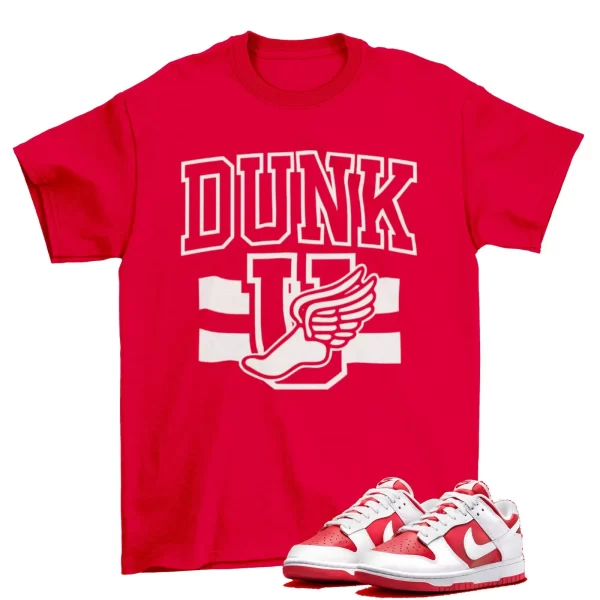 Dunk U Varsity Shirt to Match Dunk Low Championship Red DD1391-600 Jezsport.com