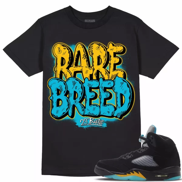 Shirt to Match Jordan 5 Aqua 5s Sneaker 23Bustle - Rare Breed Sneaker Tee Jezsport.com