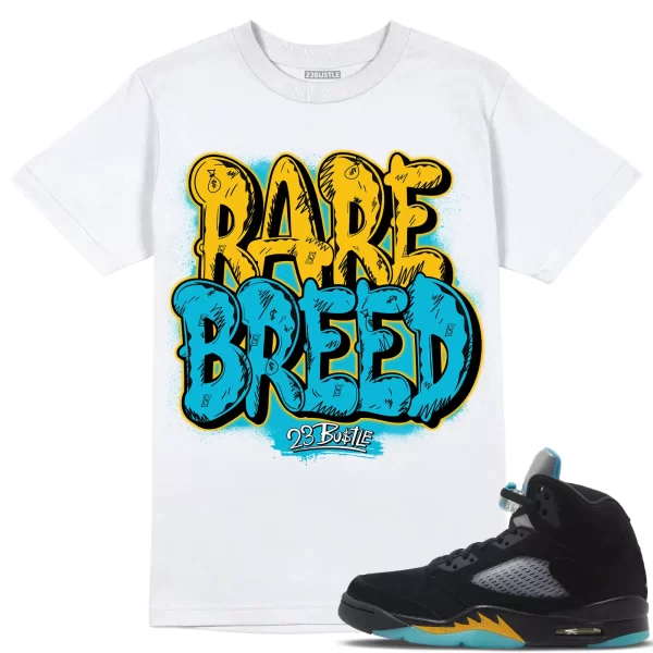 Shirt to Match Jordan 5 Aqua 5s Sneaker 23Bustle - Rare Breed Sneaker Tee Jezsport.com