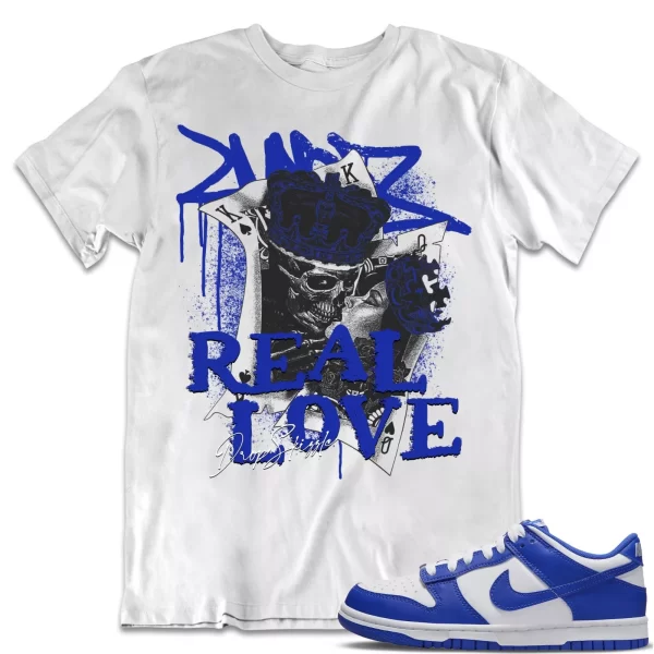 Shirt to Dunk Low Racer Blue White dropSkizzle - Real Love Sneaker Tee Jezsport.com