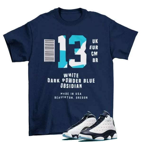 Box Label Obsidian Shirt to Match Air Jordan 13 Retro Obsidian / 414571-144 Jezsport.com