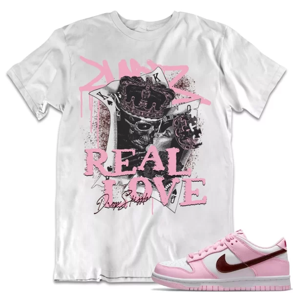 Shirt to Dunk Low Pink Foam Red White dropSkizzle - Real Love Sneaker Tee Jezsport.com