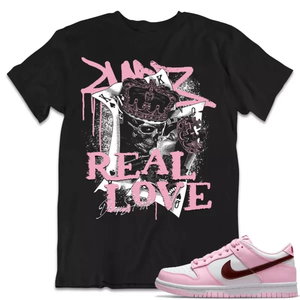 Shirt to Dunk Low Pink Foam Red White dropSkizzle - Real Love Sneaker Tee Jezsport.com