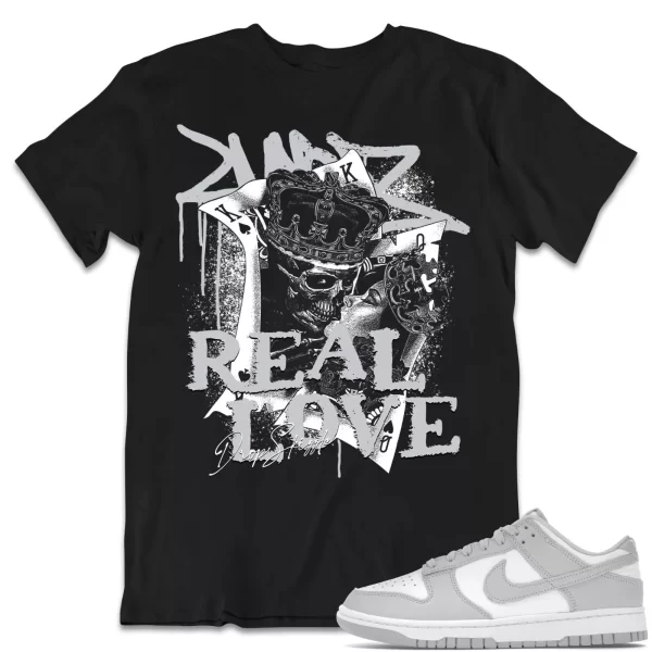 Shirt to Dunk Low Grey Fog dropSkizzle - Real Love Sneaker Tee Jezsport.com