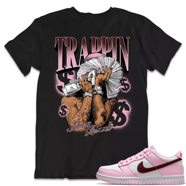 Shirt to Dunk Low Pink Foam Red White dropSkizzle - TRAPPIN Sneaker Tee Jezsport.com