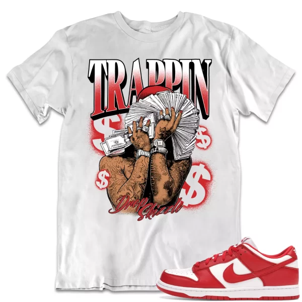 Shirt to Dunk Low University Red dropSkizzle - TRAPPIN Sneaker Tee Jezsport.com