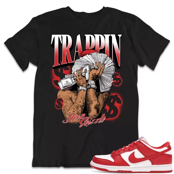 Shirt to Dunk Low University Red dropSkizzle - TRAPPIN Sneaker Tee Jezsport.com