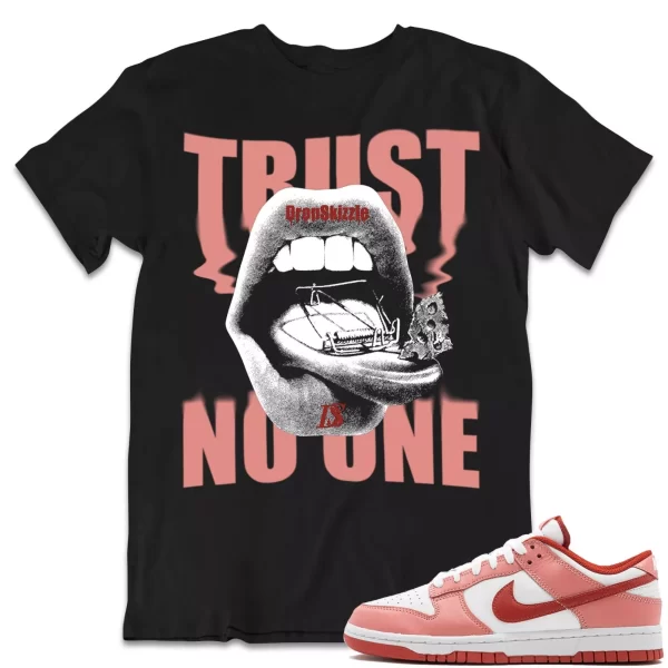 Shirt to Dunk Low Red Stardust dropSkizzle - Trust No One Sneaker Tee Jezsport.com