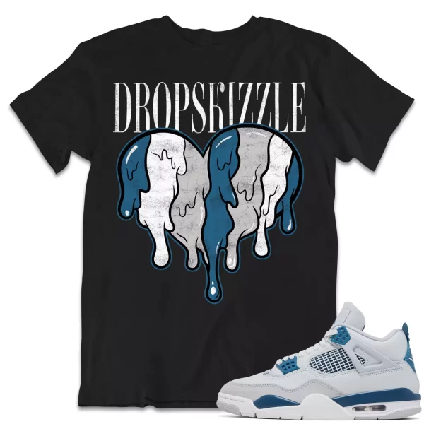 Shirt to Match Jordan 4 Military Blue 4s Sneaker dropSkizzle - Drip Heart Tee Jezsport.com