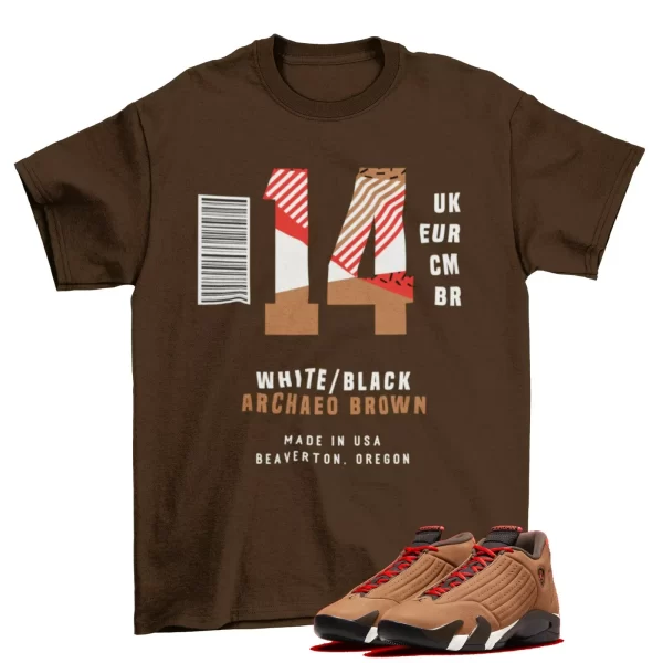 Box Label Shirt Brown to Match Air Jordan 14 Winterized / DO9406-200 Jezsport.com