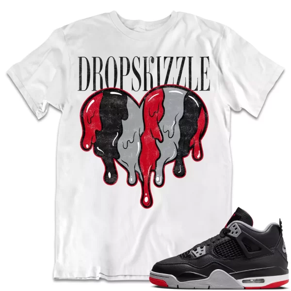 Shirt to Match Jordan 4 Retro Bred 4s Sneaker dropSkizzle - Drip Heart Sneaker Jezsport.com