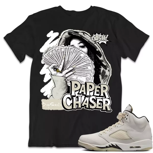 Shirt to Match Jordan 5 Sail 5s Sneaker dropSkizzle - Paper Chaser Sneaker Jezsport.com