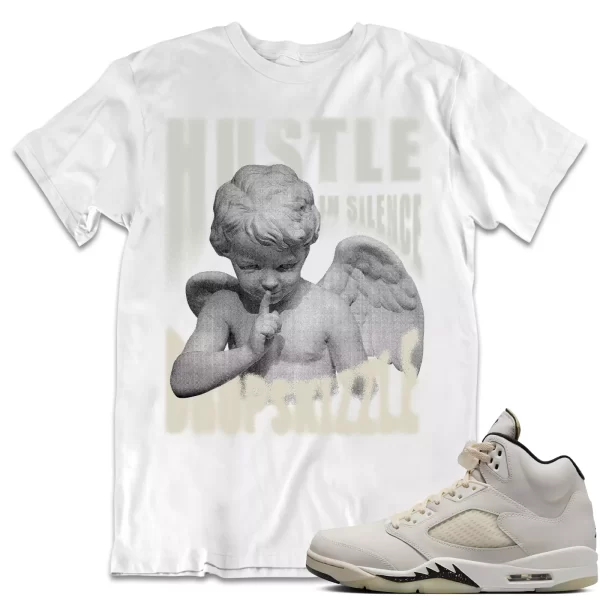 Shirt to Match Jordan 5 Sail 5s Sneaker dropSkizzle - Hustle In Silence Grunge Jezsport.com