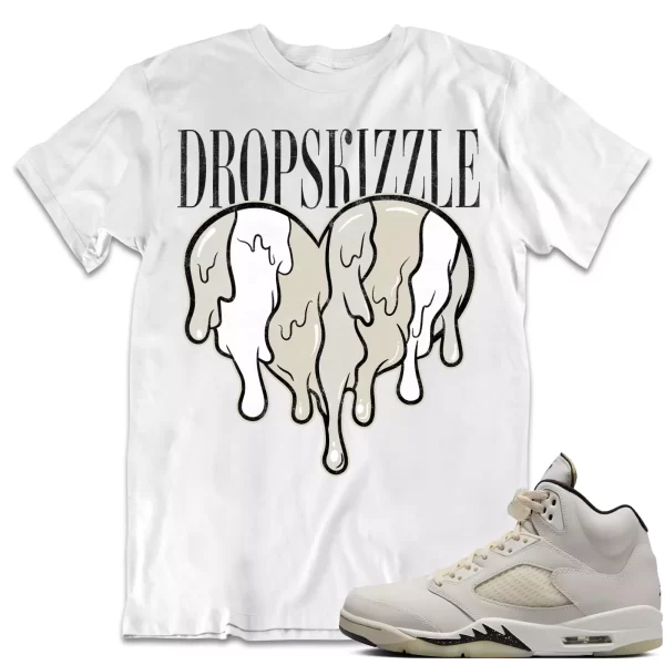 Shirt to Match Jordan 5 Sail 5s Sneaker dropSkizzle - Drip Heart Sneaker Jezsport.com