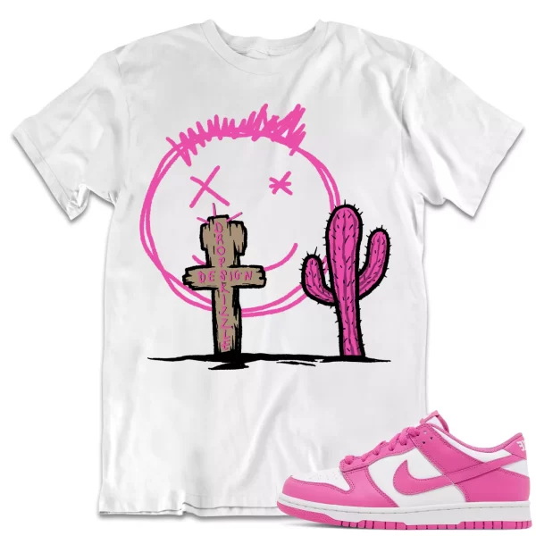 Shirt to Dunk Low Active Fuchsia dropSkizzle - Cactus Sneaker Tee Jezsport.com