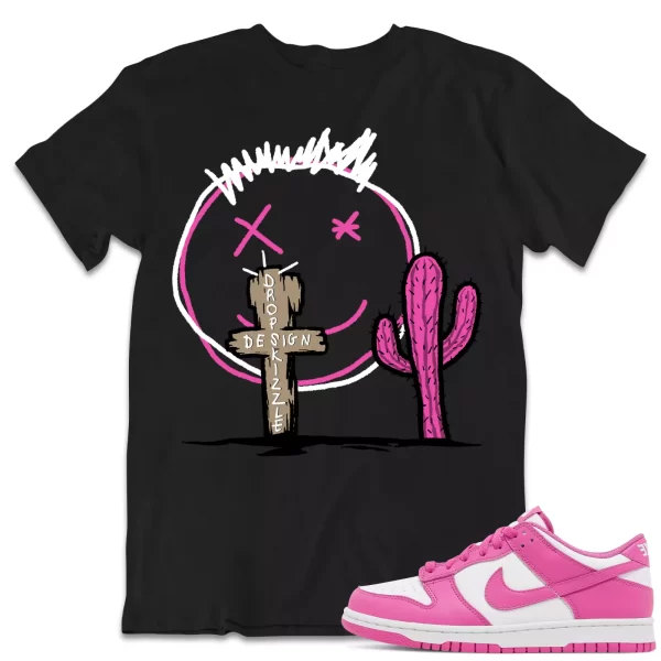 Shirt to Dunk Low Active Fuchsia dropSkizzle - Cactus Sneaker Tee Jezsport.com