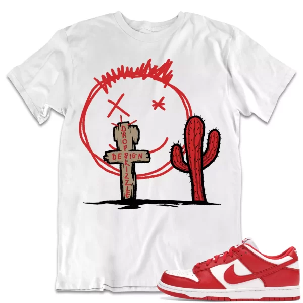 Shirt to Dunk Low University Red dropSkizzle - Cactus Sneaker Tee Jezsport.com