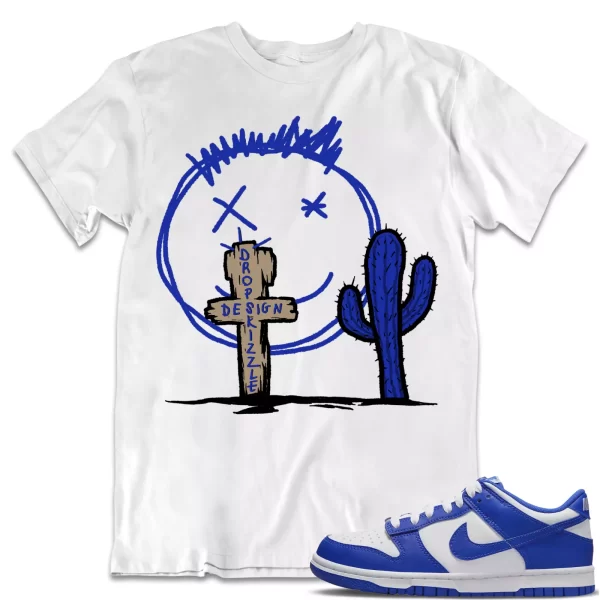 Shirt to Dunk Low Race Blue White dropSkizzle - Cactus Sneaker Tee Jezsport.com