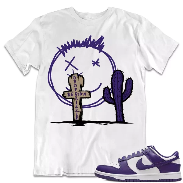 Shirt to Dunk Low Championship Court Purple dropSkizzle - Cactus Sneaker Tee Jezsport.com