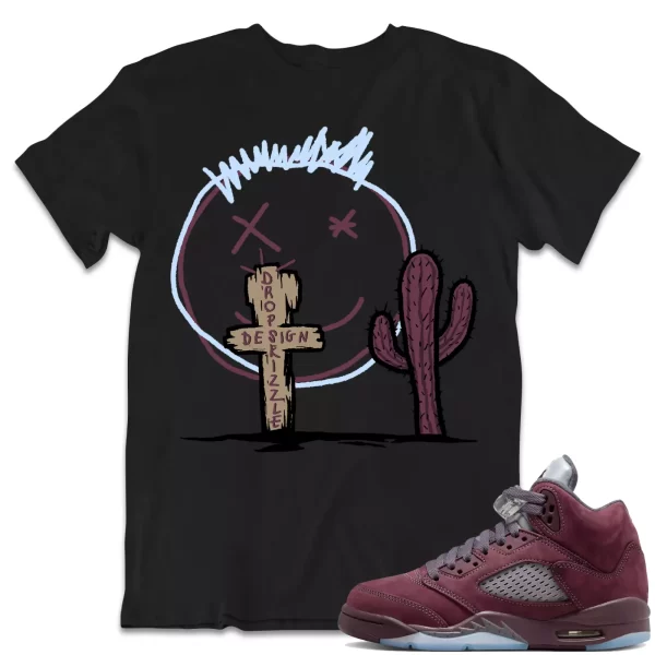 Shirt to Match Jordan 5 Burgundy 5s Sneaker dropSkizzl - Cactus Sneaker Tee Jezsport.com