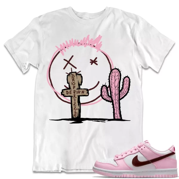 Shirt to Dunk Low Pink Foam dropSkizzle - Cactus Sneaker Tee Jezsport.com