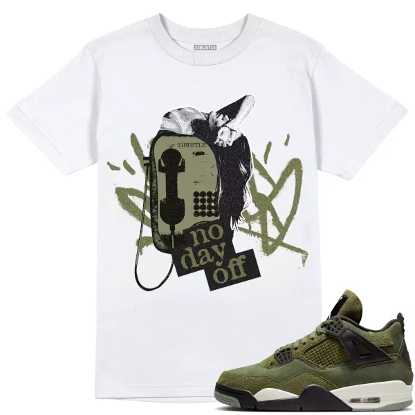 Shirt to Match Jordan 4 Craft Olive 4s Sneaker 23Bustle - No Day Off Sneaker Tee Jezsport.com