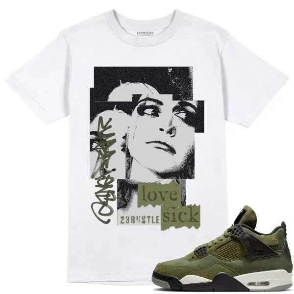 Shirt to Match Jordan 4 Craft Olive 4s Sneaker 23Bustle - Love Sick Sneaker Tee Jezsport.com