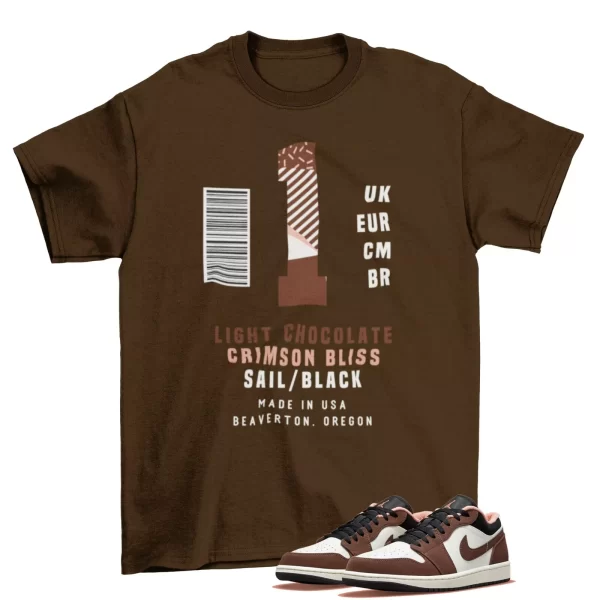 Box Label Mocha Shirt to Match Air Jordan 1 Low Mocha DC6991 200 Jezsport.com