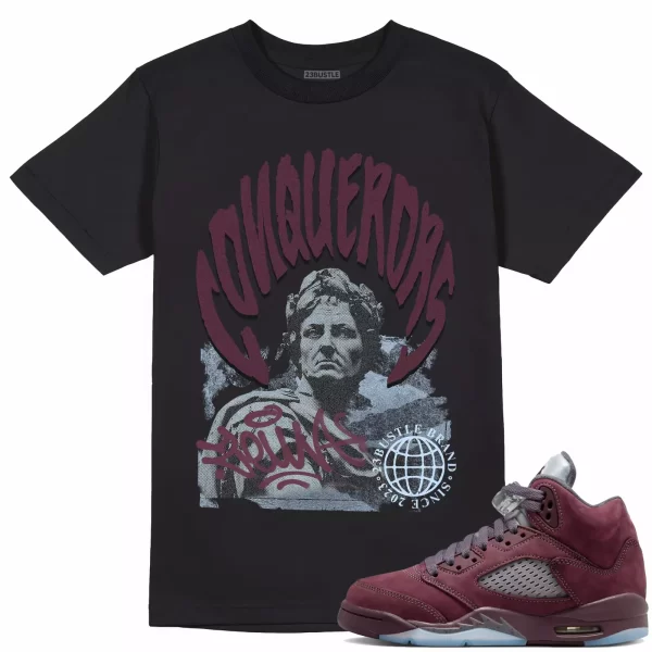 Shirt to Match Jordan 5 Burgundy 5s Sneaker 23Bustle - Conquerors Sneaker Tee Jezsport.com